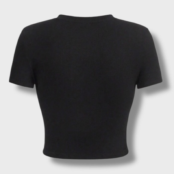 Black Graphic Tee with White Letters - M - Picture 2 of 6